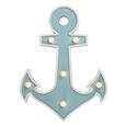 Okrasna Led-svetilka Anchor - modra/bela, umetna masa/les (20,5/27cm)
