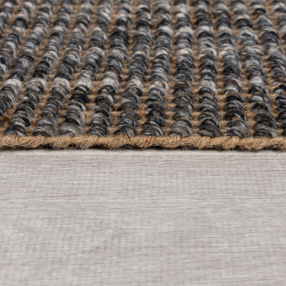 JUTETEPPICH handgewebt WEAVER, einfarbig, Grau, 60 x 230 cm - Grau, Textil (230/60cm) - KADIMA DESIGN