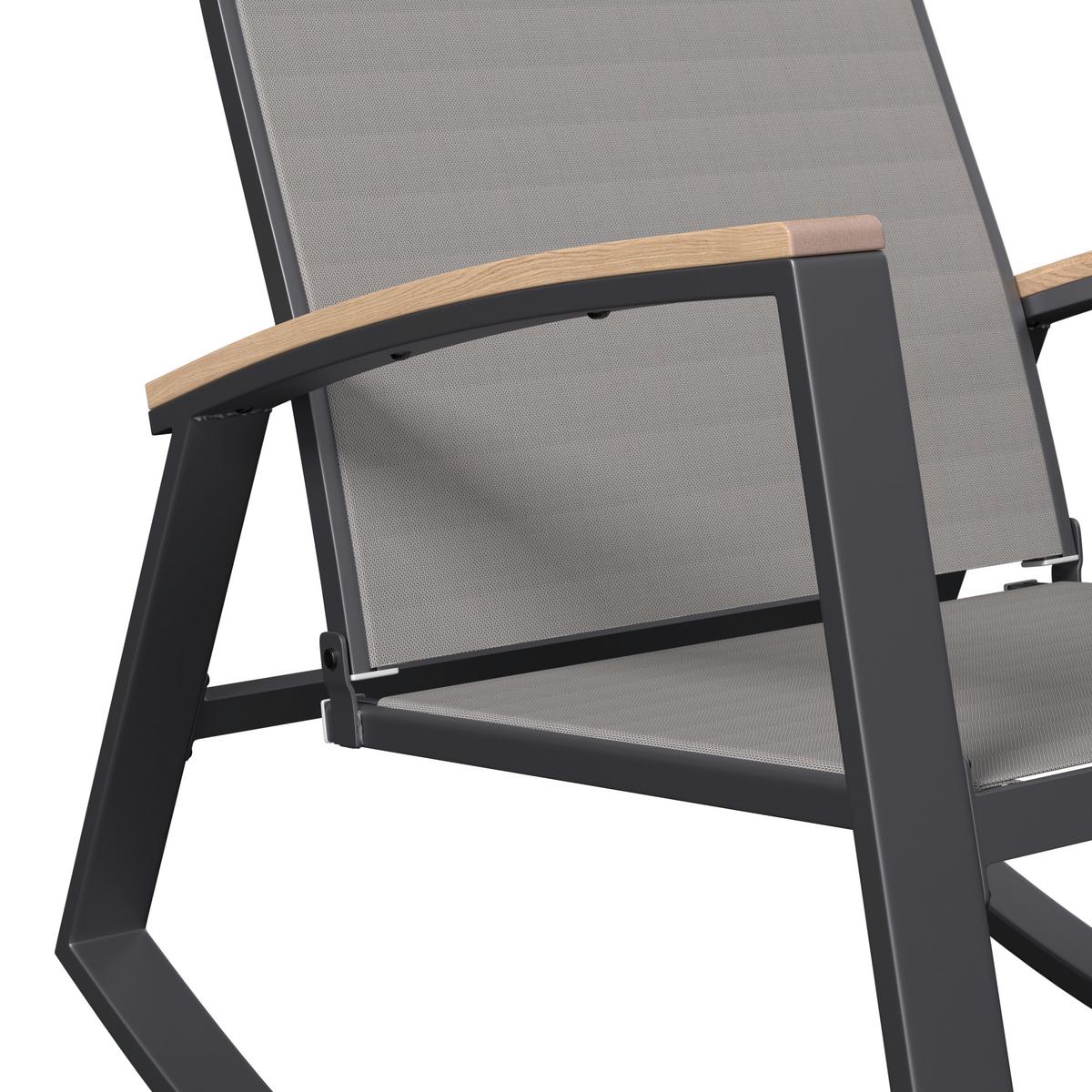 Balkonset Relax Naturfarben/Dunkelgrau - Dunkelgrau/Naturfarben, Basics, Glas/Holz (82/64/84cm)