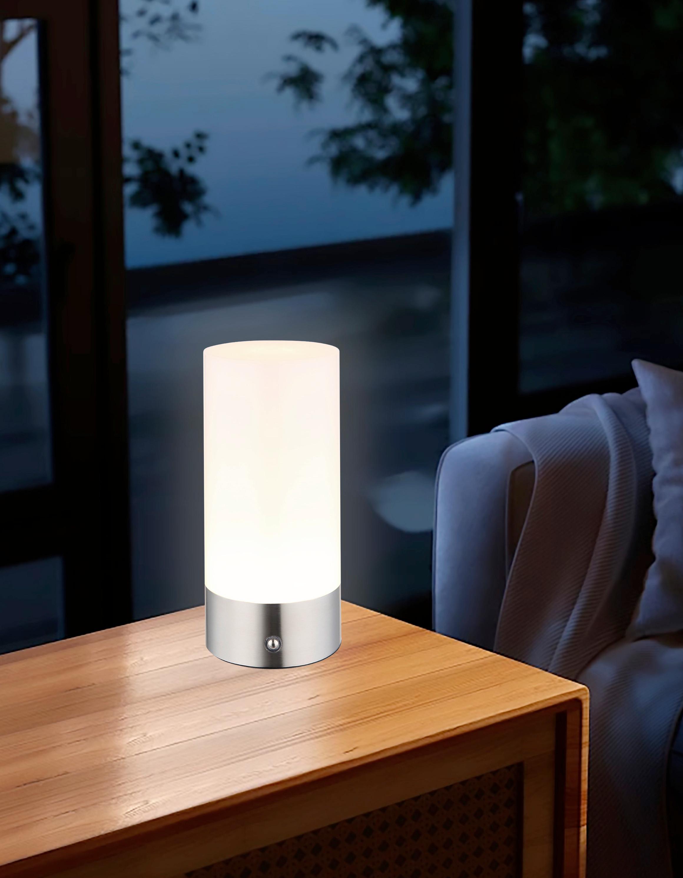 BORDSLAMPA KLEIN - opal/nickelfärgad, Klassisk, metall/plast (8,8/19cm) - Mömax