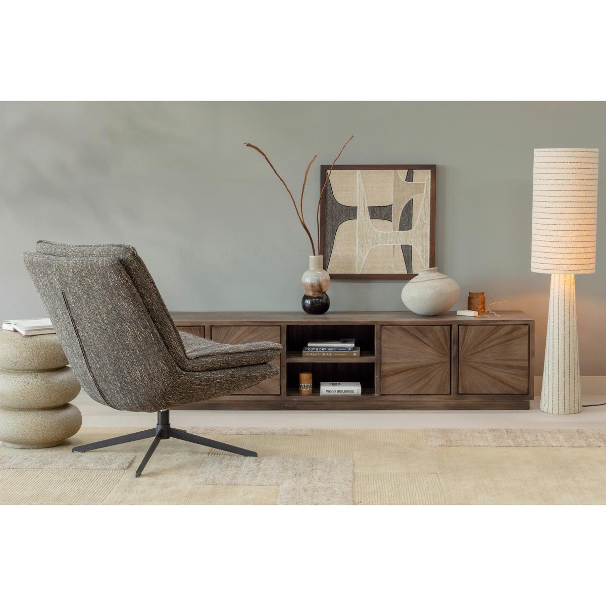 SESSEL Milaro Braun B: 75cm - Schwarz/Braun, Design, Textil/Metall (75/88/94cm) - Livetastic