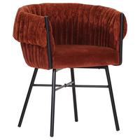 KRZESŁO Z PODŁOKIETNIKAMI TWISTY - czarny/kolor miedziany, Design, metal/tkanina (65/76/60cm) - Landscape