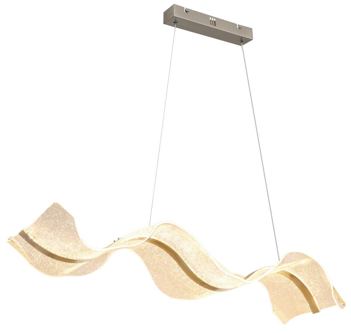 LED-Hängeleuchte Saque Klar max. 32 Watt - Klar, Design, Kunststoff/Metall (101/29,4/120cm) - Globo