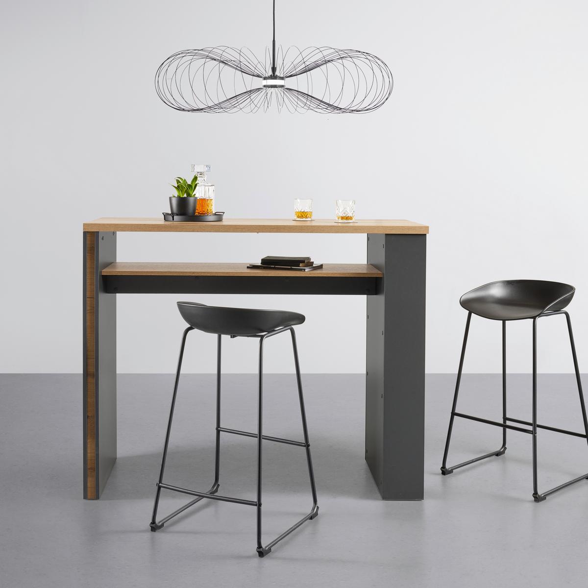 Bartisch in Anthrazit/Eichefarben - Eichefarben/Anthrazit, MODERN, Holzwerkstoff (138/55/110,5cm) - Mömax
