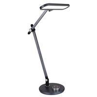 LED-Schreibtischleuchte Berletta Dunkelgrau max.12Watt - Dunkelgrau/Opal, Design, Kunststoff/Metall (57,5/37/53cm) - Globo