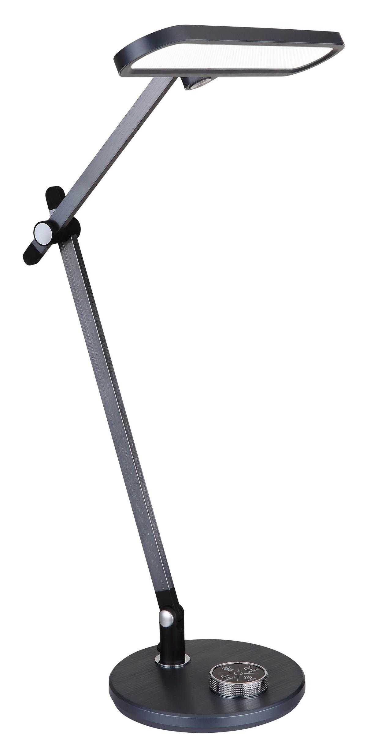 LED-Schreibtischleuchte Berletta Dunkelgrau max.12Watt - Dunkelgrau/Opal, Design, Kunststoff/Metall (57,5/37/53cm) - Globo