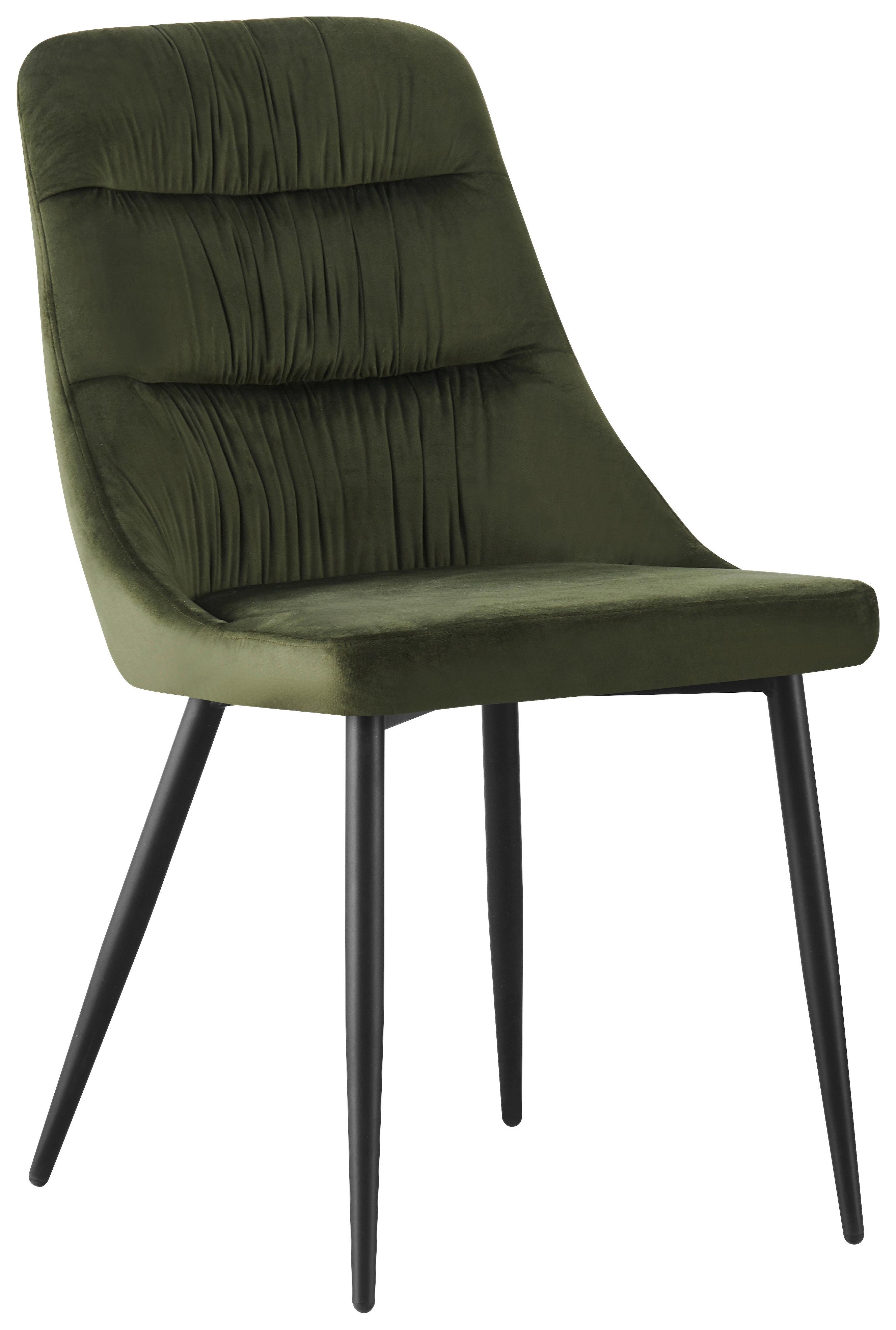 Scaun ALINA - verde/negru, Modern, metal/textil (48/86/60cm) - Mömax