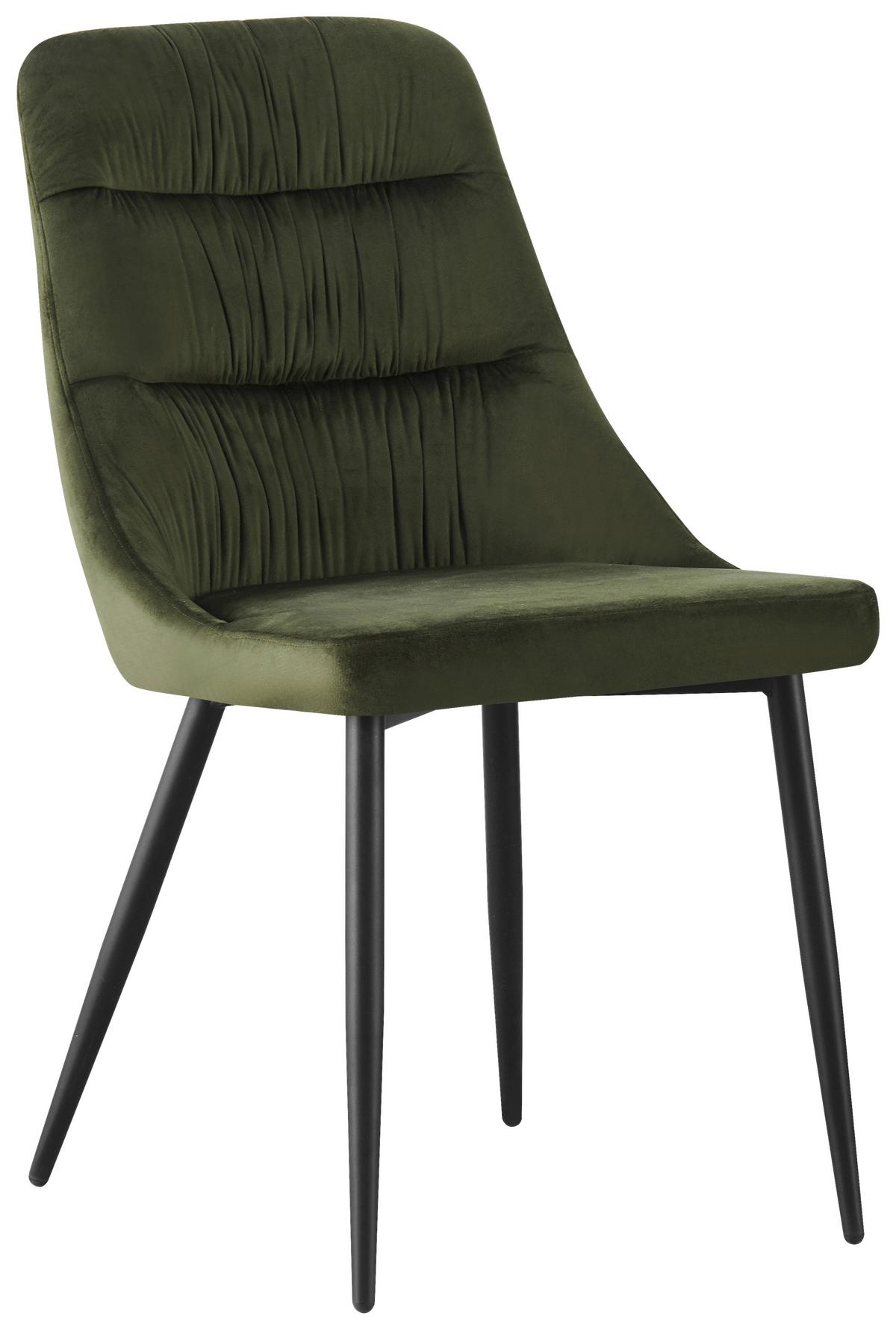 Scaun ALINA - verde/negru, Modern, metal/textil (48/86/60cm) - Mömax