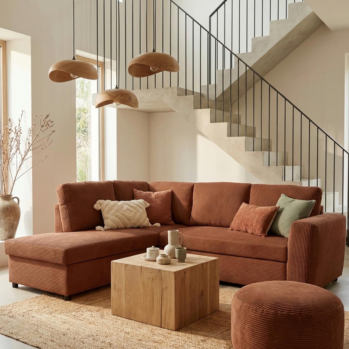 Coltar TOULOUSE - teracotă, Trend, lemn/metal (206/224cm)