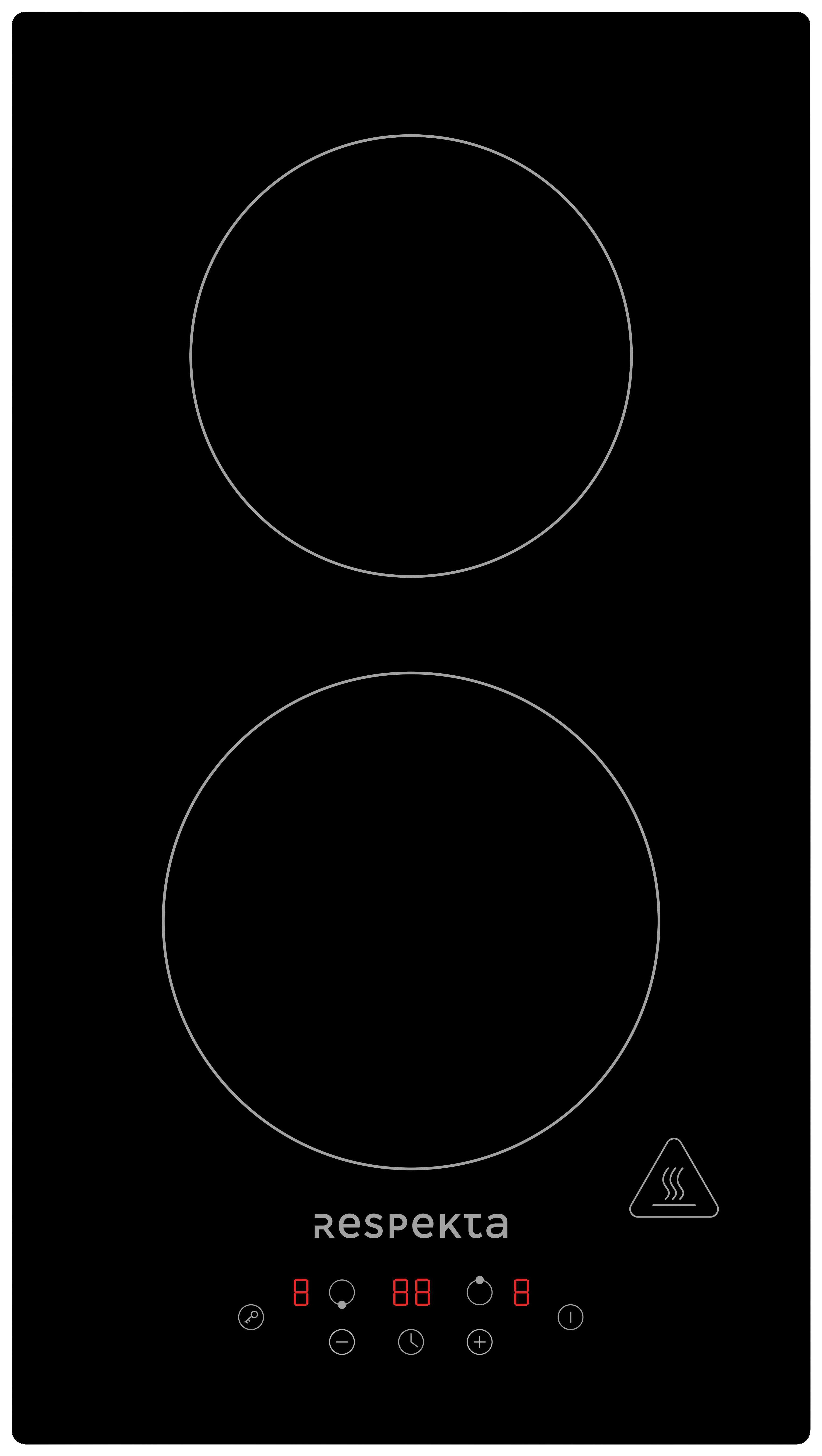 Indukcijska Kuhalna Plošča Domino, 29x52cm - črna, Basics, steklo (29/5,8/52cm) - Respekta