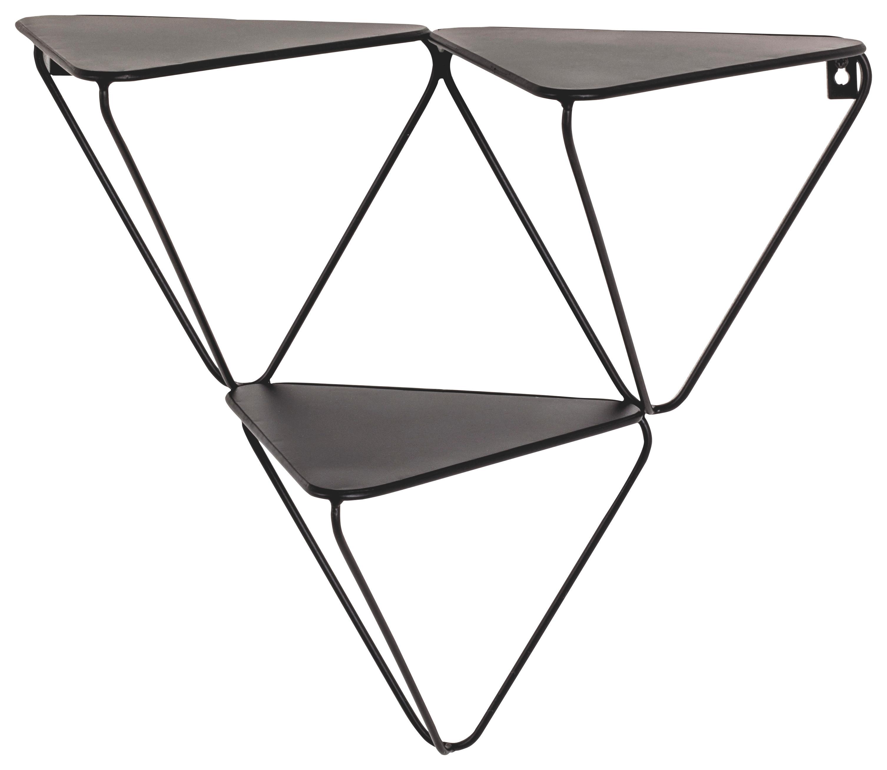 Wandregal in Schwarz - Schwarz, MODERN, Metall (48/42/22cm) - Mömax