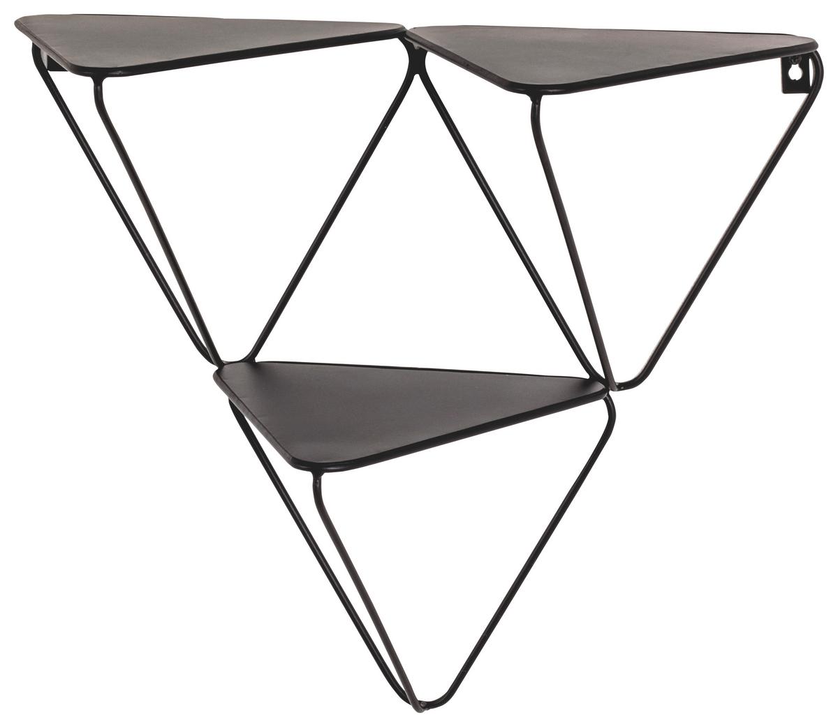 Wandregal in Schwarz - Schwarz, MODERN, Metall (48/42/22cm) - Mömax
