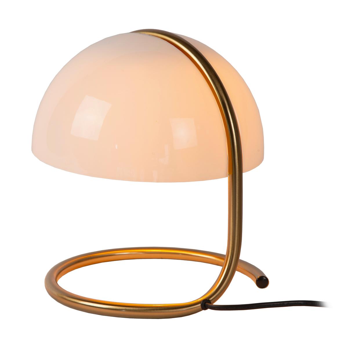 LAMPA STOŁOWA 46516/01/31 CATO - kolor mosiężny/biały, Design, metal/szkło (23.5/23.5/25cm) - Lucide
