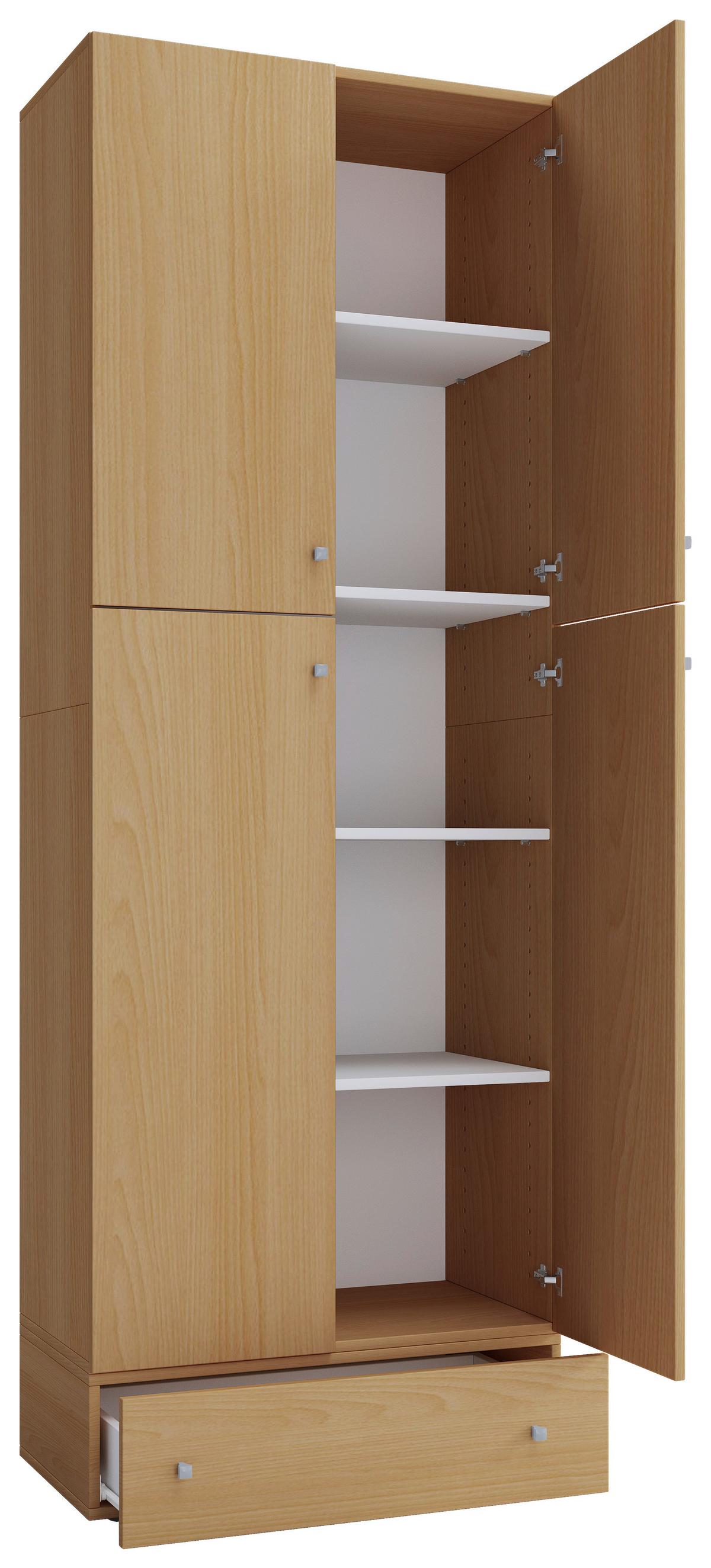 Omara Za Oblačila Lona Xxl, Bukev - siva/barve bukve, Moderno, umetna masa/leseni material (70/200/39cm) - MID.YOU