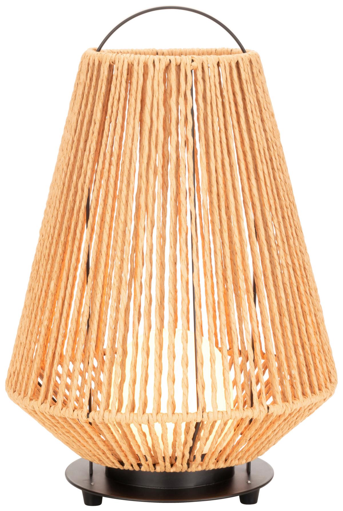 Zunanja Led-svetilka Newi - rjava, Moderno, kovina/naravni materiali (20/35cm) - Modern Living