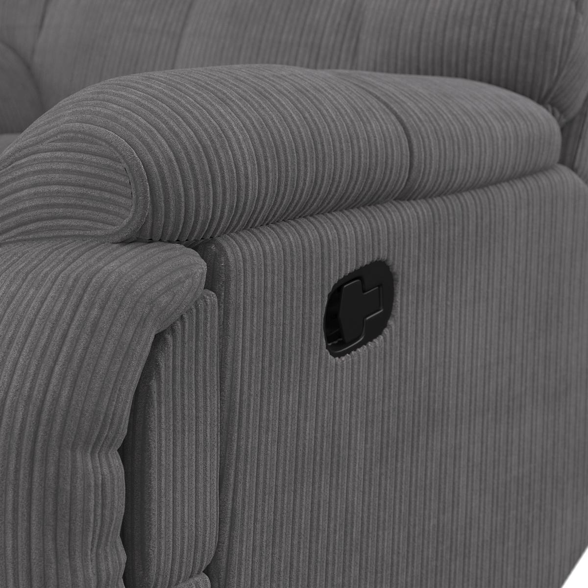 Sessel Natalie Dunkelgrau/Cord - Dunkelgrau/Schwarz, MODERN, Holz/Textil (98/94/106cm) - Bessagi Home