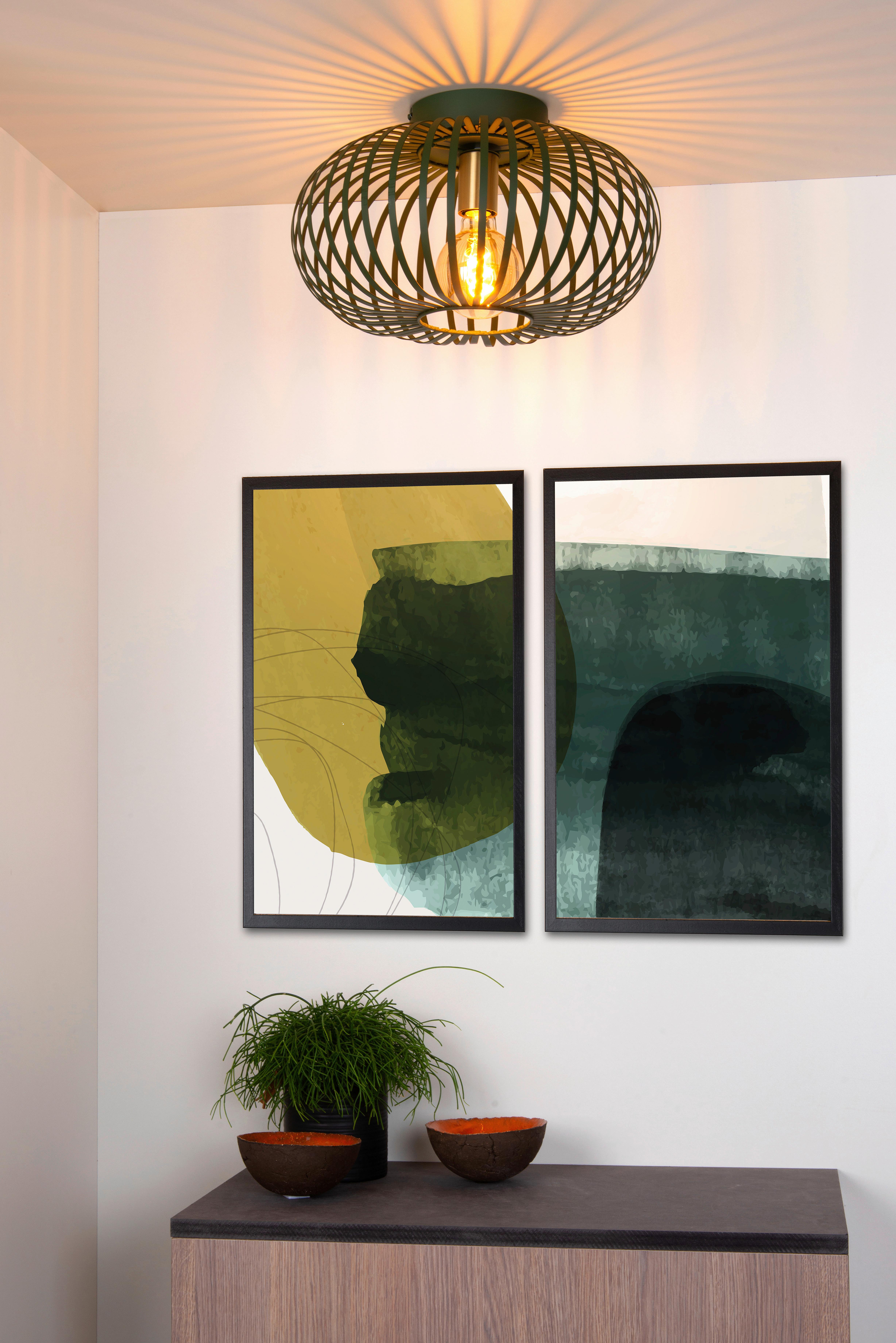 LAMPA SUFITOWA 78174/40/33 MANUELA - zielony, Modern, metal (39.5/23/39.5cm) - Lucide