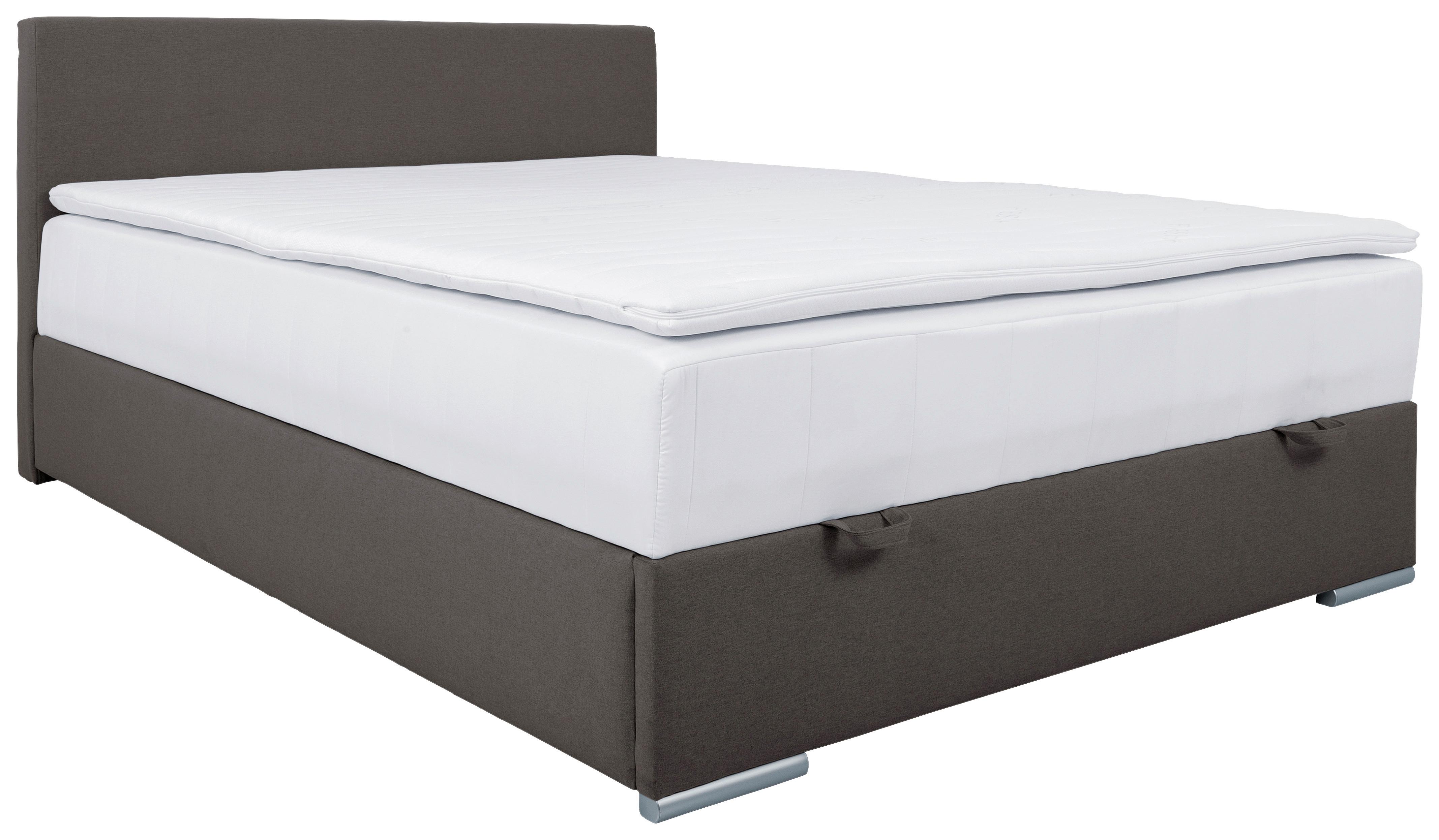 Tapecirani Krevet Cosi - boje kroma/antracit, Konvencionalno, drvo/metal (140/200cm)