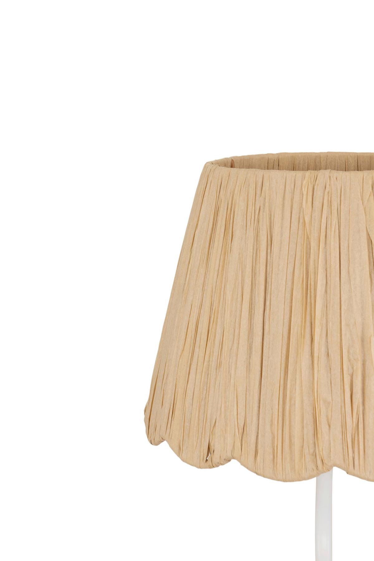 Tischleuchte Flock Naturfarben/Weiß max. 25 Watt - Naturfarben/Weiß, KONVENTIONELL, Papier/Metall (27/50cm)