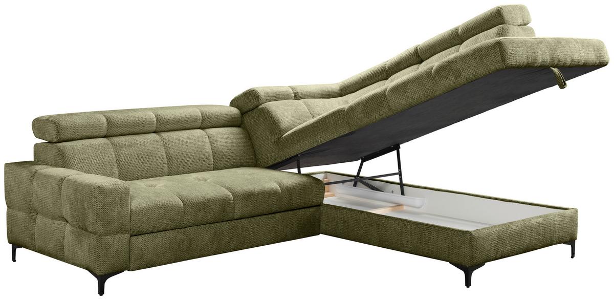 COLțAR LENO - gri deschis/măsliniu, Modern, textil/material pe bază de lemn (254/79-95/212cm) - Modern Living