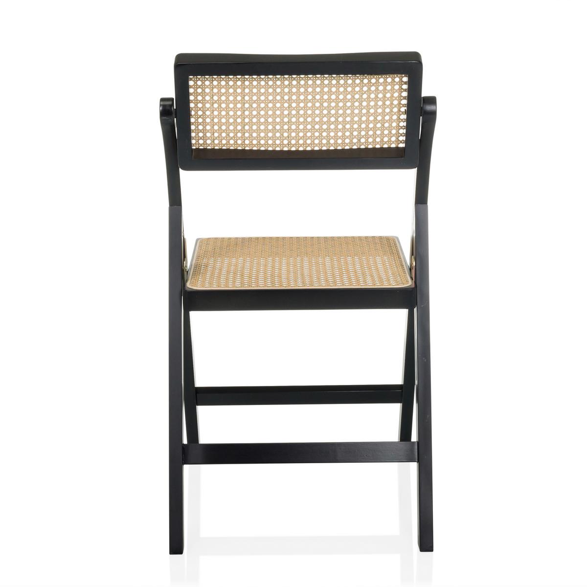 Zložljiv Stol Tudela Bamboo, Črna, Rjava - črna/rjava, Moderno, les (45,5/83,5/45cm) - Gardenson
