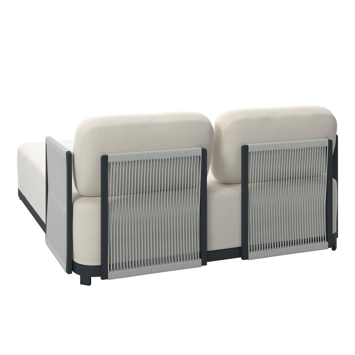 SONNENINSEL CORALIE - Anthrazit/Creme, Modern, Textil/Metall (155/62/190cm) - Bessagi Garden