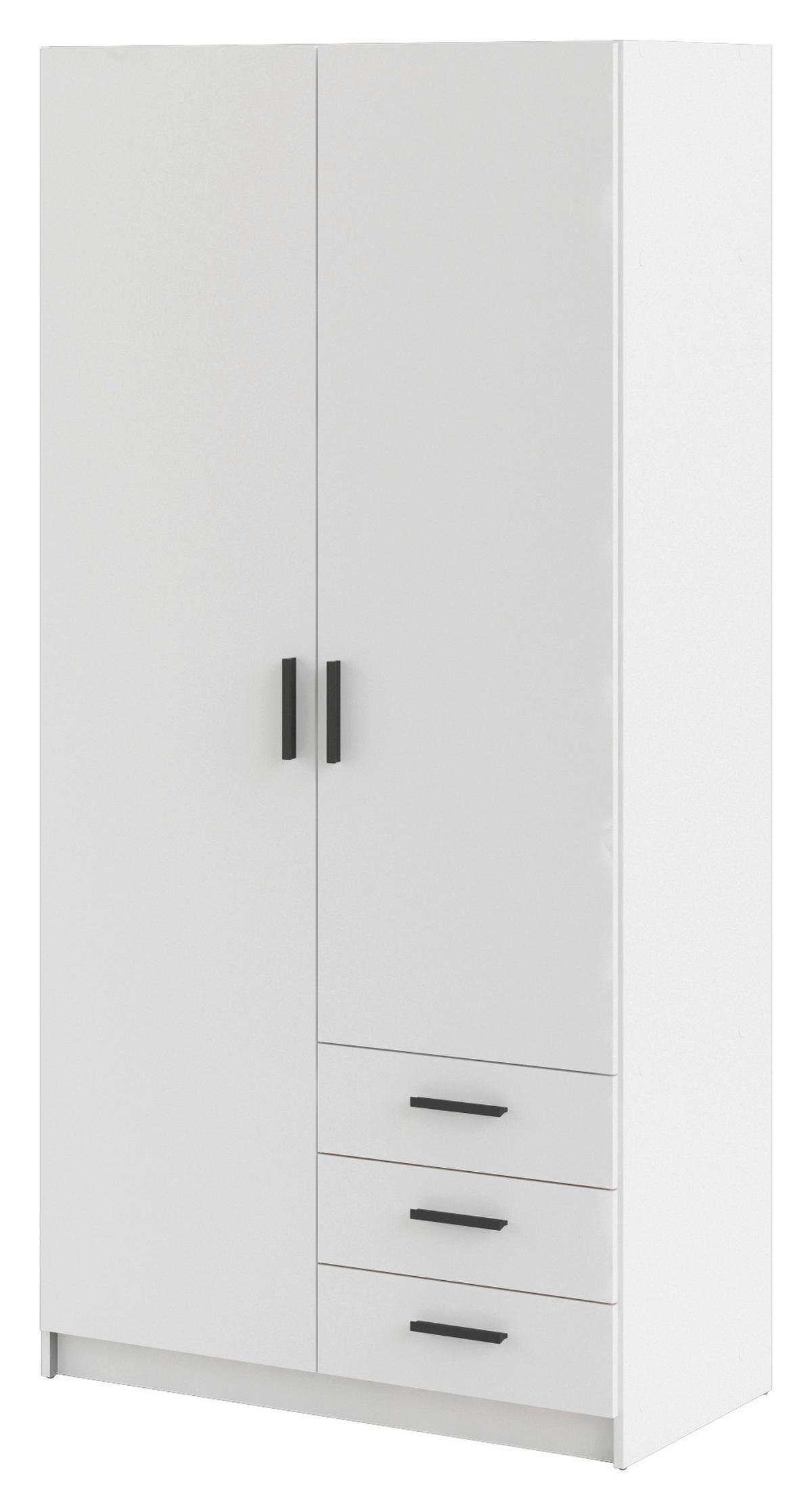 Omara Za Oblačila Sprint, Bela - črna/bela, Basics, kovina/leseni material (98,5/200,4/49,8cm) - MID.YOU