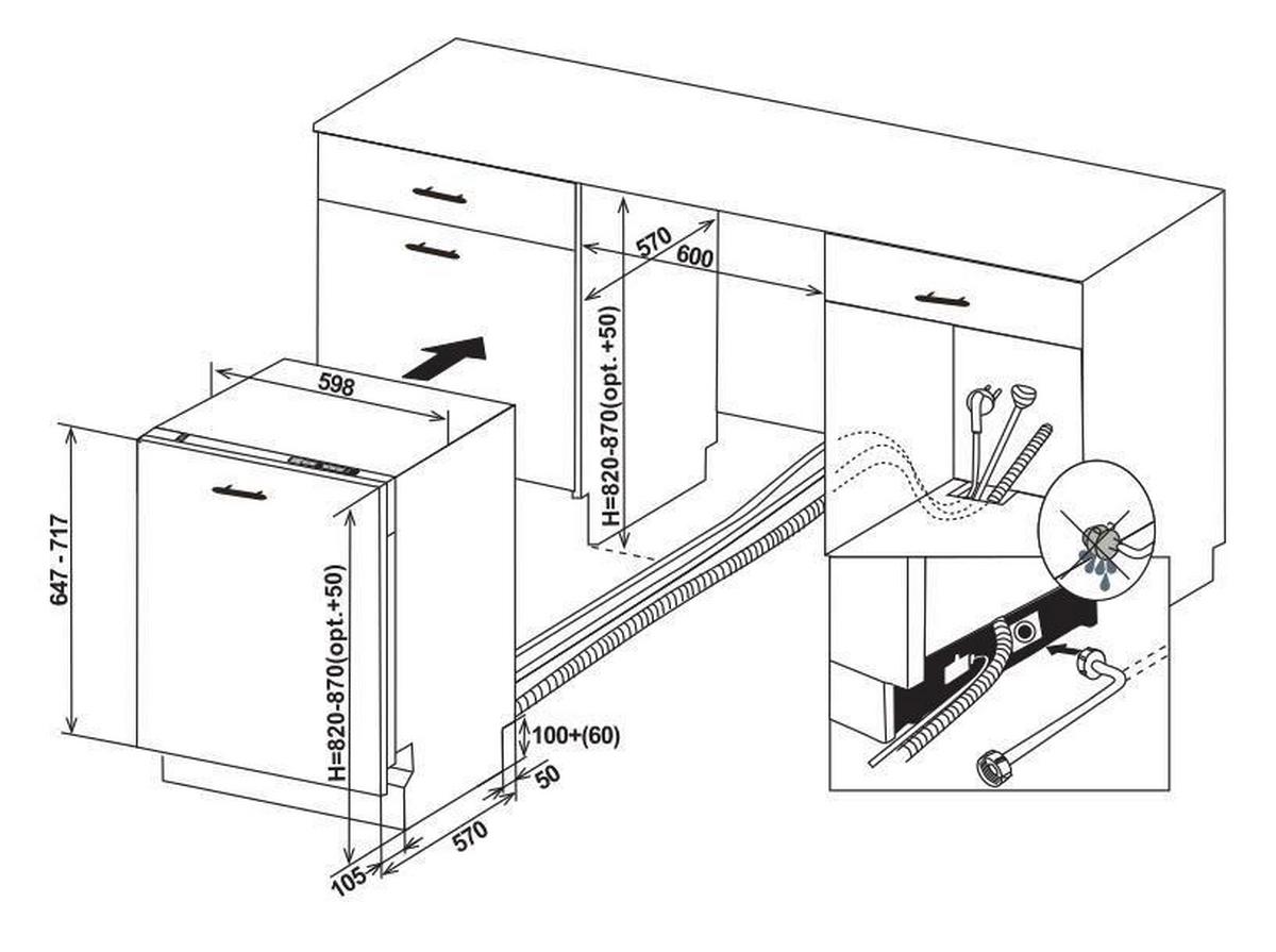 Küchenblock IP4050 in Grafit Hochglanz - Graphitfarben/Weiß, MODERN, Holzwerkstoff/Metall (310cm) - Impuls
