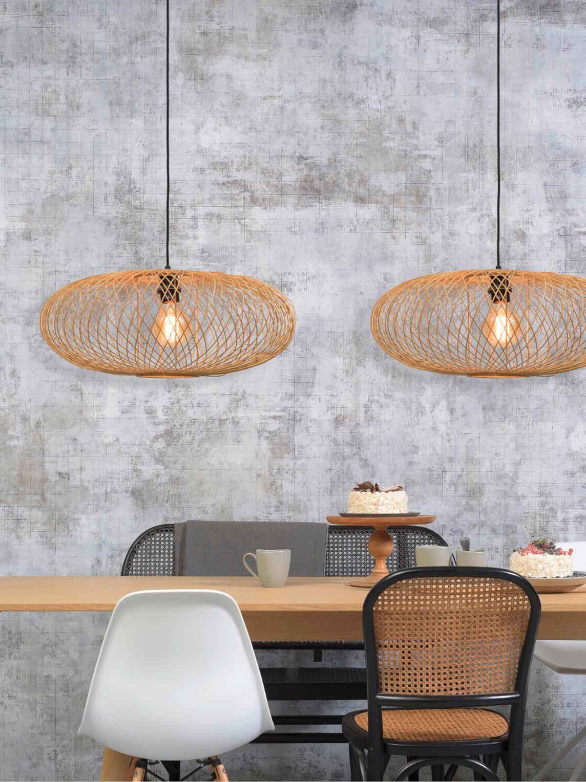 Viseča Svetilka Cango, Bambus - svetlo rjava, Natur, naravni materiali (63/40cm) - Good & Mojo