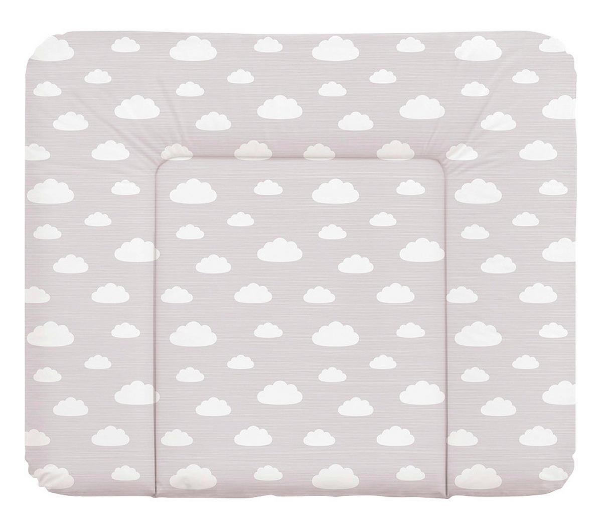MATA DO PRZEWIJANIA SZARE CHMURKI - biały/szary, Basics, tworzywo sztuczne (85/72cm) - My Baby Lou
