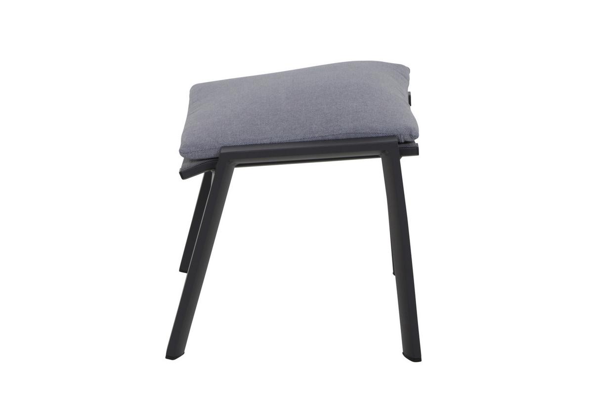 Gartenhocker Valencia Anthrazit - Anthrazit, Basics, Kunststoff/Textil (57/44,5/49,5cm) - Siena Garden