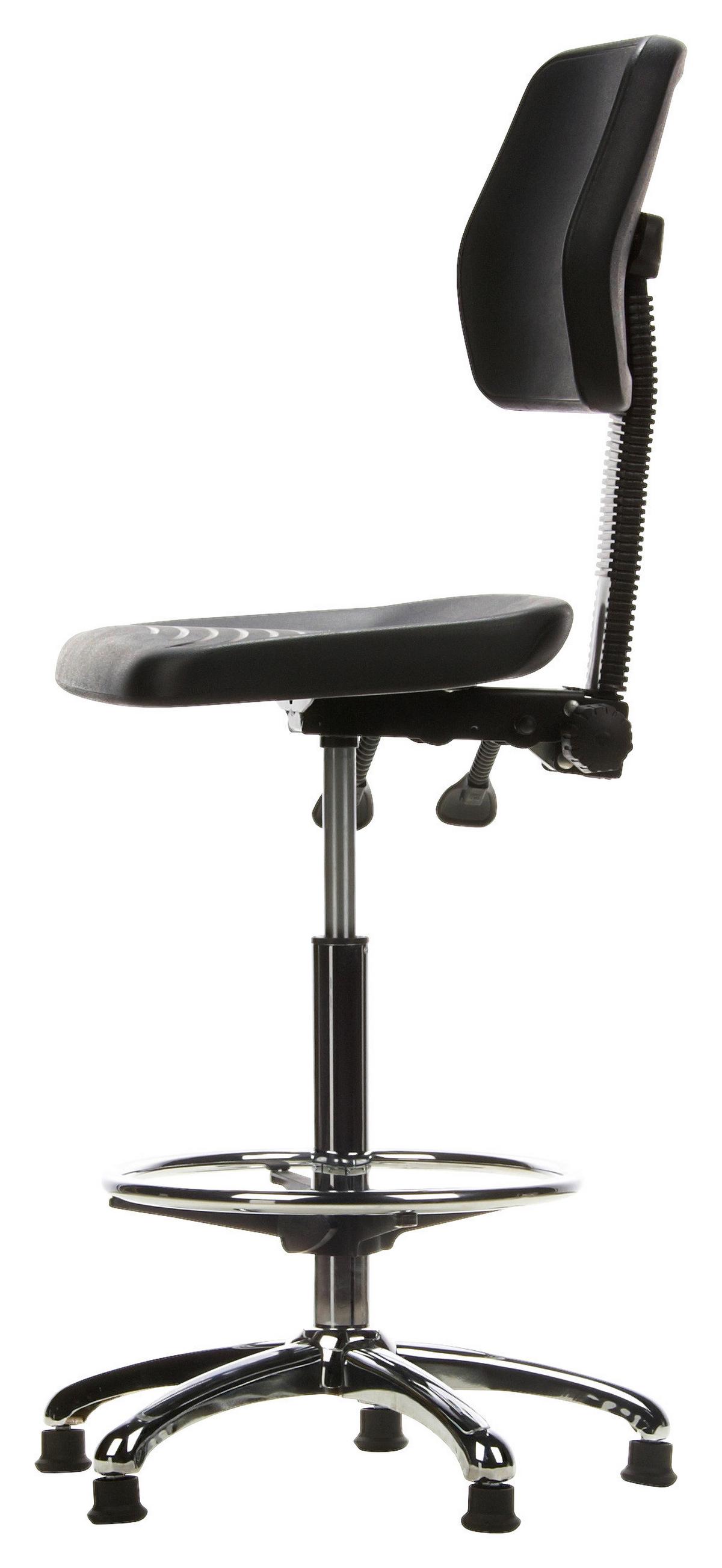 Bürohocker Top Work 11 Schwarz/Chromfarben - Chromfarben/Schwarz, MODERN, Kunststoff/Metall (42/129/40cm) - MID.YOU