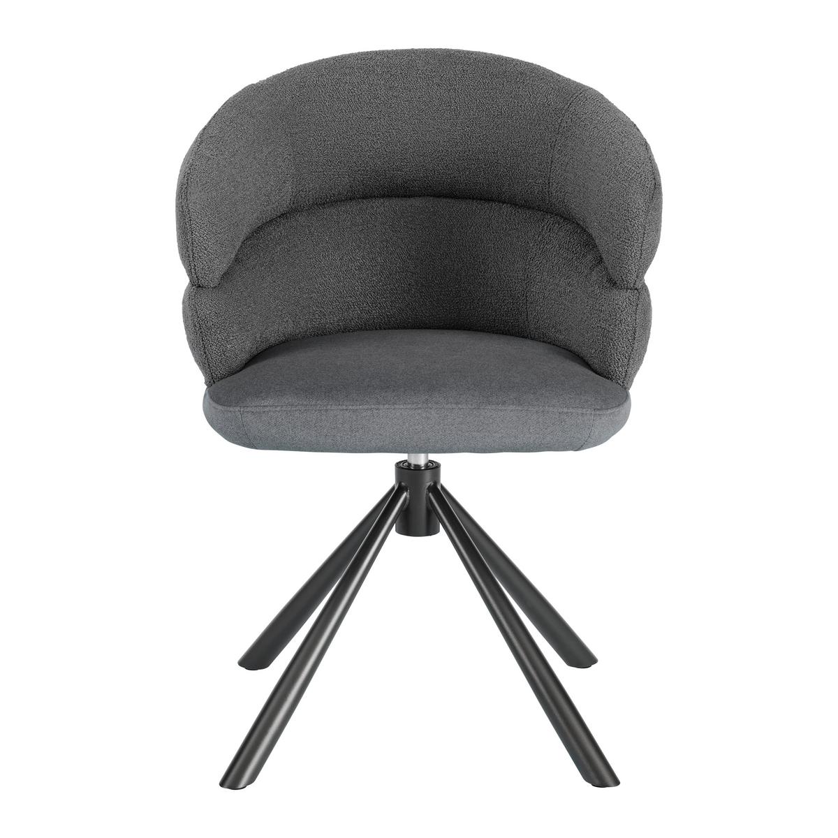 Armlehnstuhl Malia Grau - Schwarz/Grau, MODERN, Textil/Metall (58/83/62cm) - Premium Living