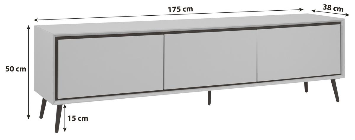 KOMODA NISKA ARONA - czarny, Konventionell, materiał drewnopochodny/tworzywo sztuczne (175/50/38cm) - Livetastic