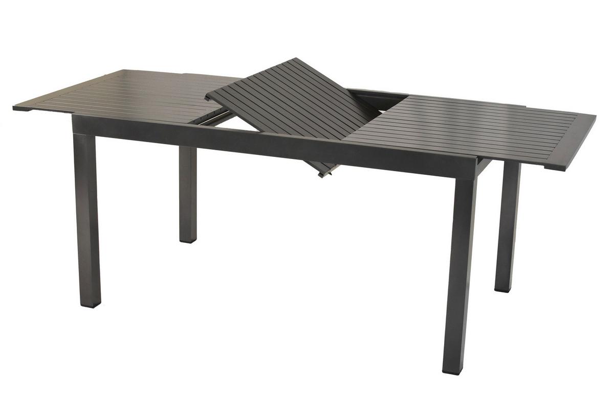 Gartentischgruppe Siros 5-tlg. Graphitfarben - Graphitfarben, KONVENTIONELL, Textil/Metall - Gardenson