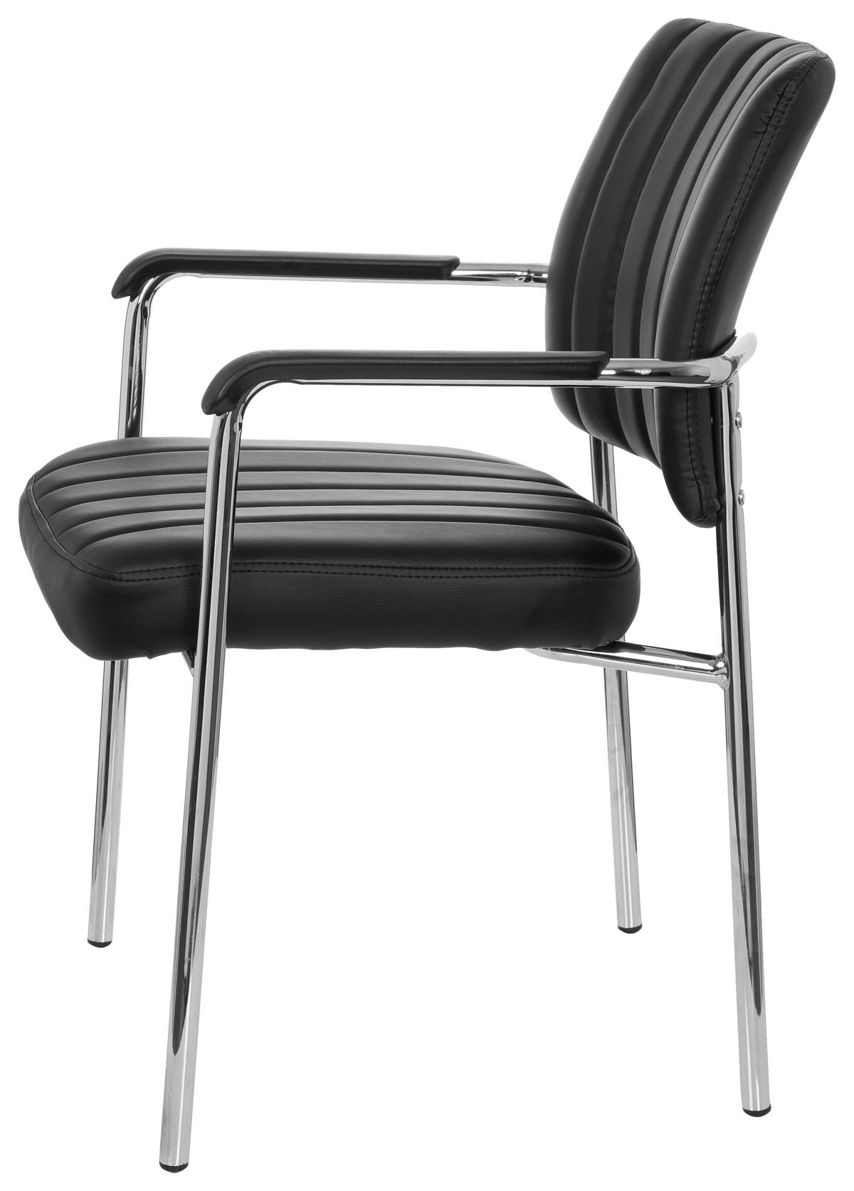 Konferenčni Stol Somos V, Črna - barve kroma/črna, Moderno, kovina/tekstil (57/81/55cm) - MID.YOU