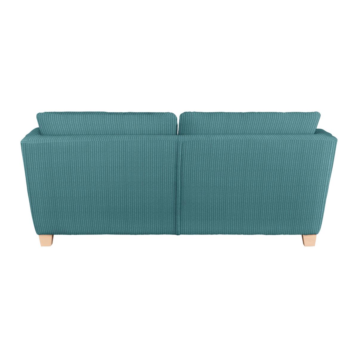 3-Sitzer-Sofa Devado Petrol Cord - Petrol/Naturfarben, Holz/Textil (216/70-85/95cm) - Mömax