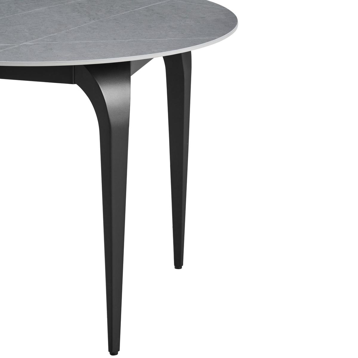 Jedilna Miza Ibiza, Keramika, Siva, Ø Ca. 100cm - siva/črna, Moderno, kovina/keramika (100/100/76cm)