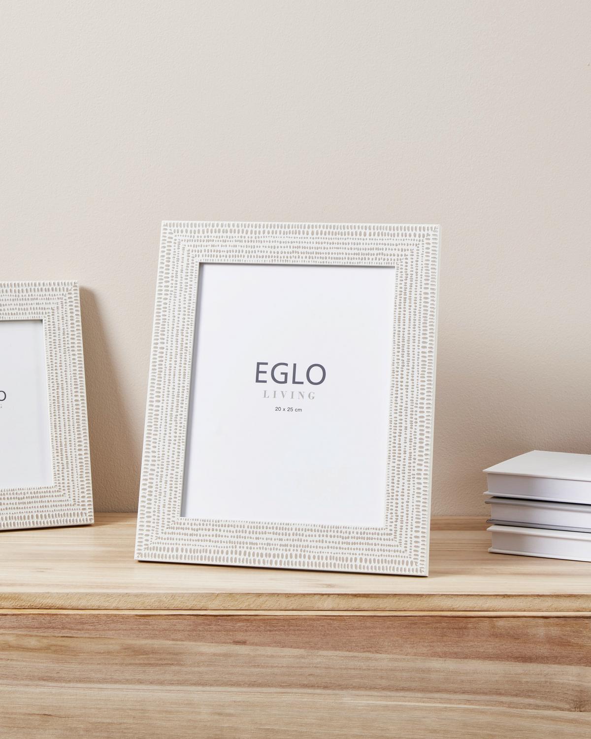 Rahmen Kemayan Creme/Taupe ca. 27x32cm - Taupe/Creme, Trend, Glas/Kunststoff (27/1,5/32cm) - Eglo