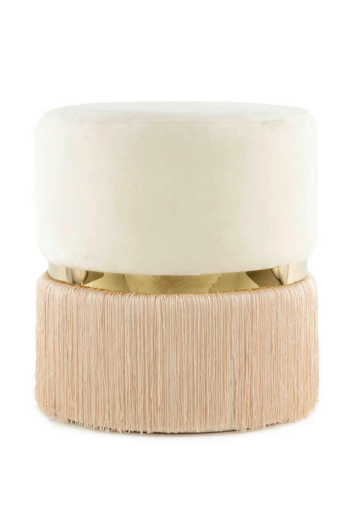 HOCKER Hocker in Champagnerfarben - Champagner/Goldfarben, Basics, Holzwerkstoff/Textil (41/44,5/41cm) - Kayoom