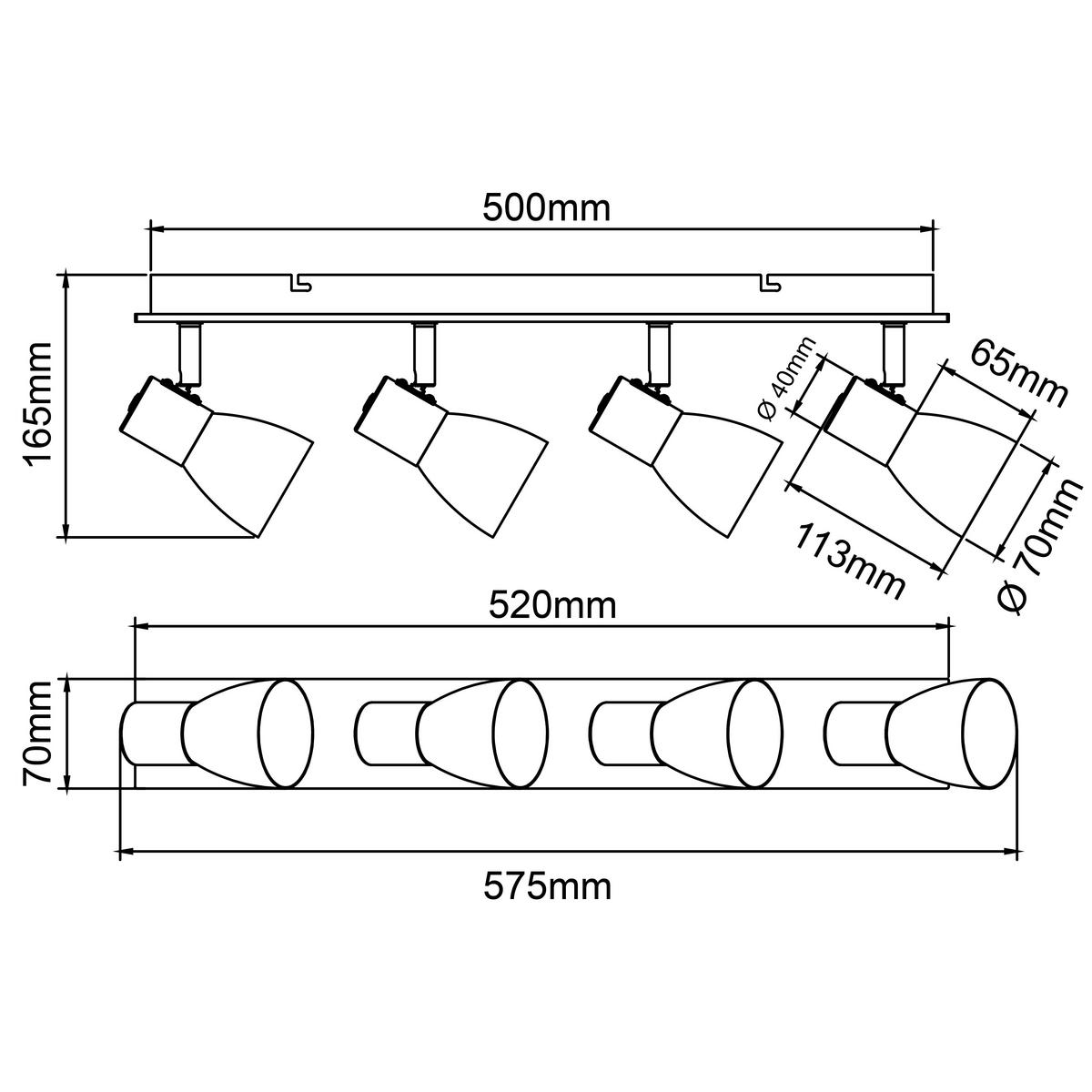 Strahler Daintree Naturfarben/Weiß max. 28 W - Naturfarben/Weiß, Basics, Holz/Metall (52/7cm) - Brilliant
