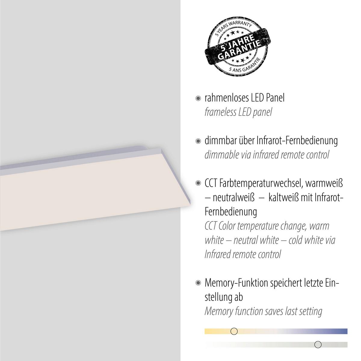 LAMPA SUFITOWA LED 15553-16 CANVAS - Basics, tworzywo sztuczne/metal (100/25/6,2cm)