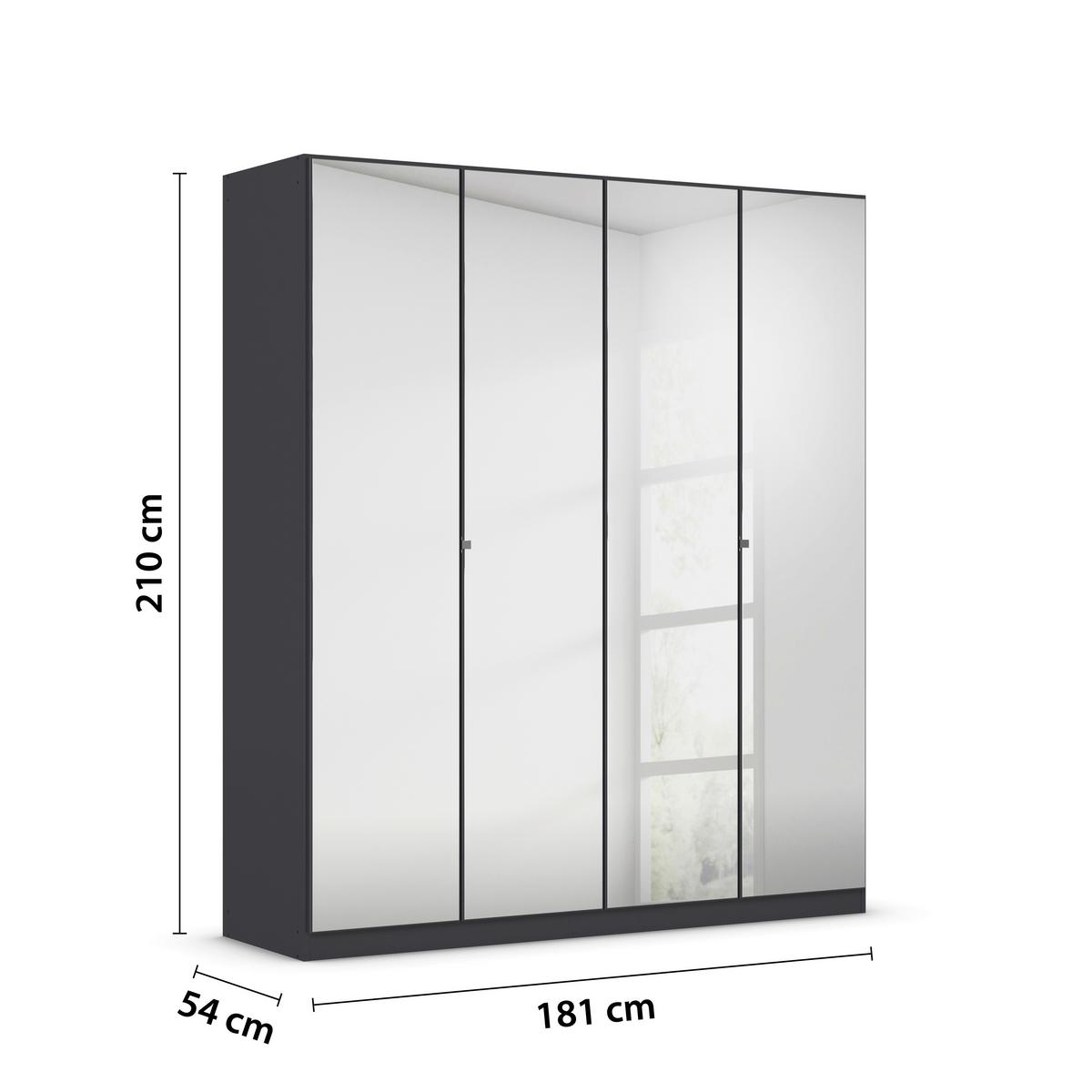DULAP REFLECT - argintiu/gri, Modern, material pe bază de lemn (181/210/54cm)