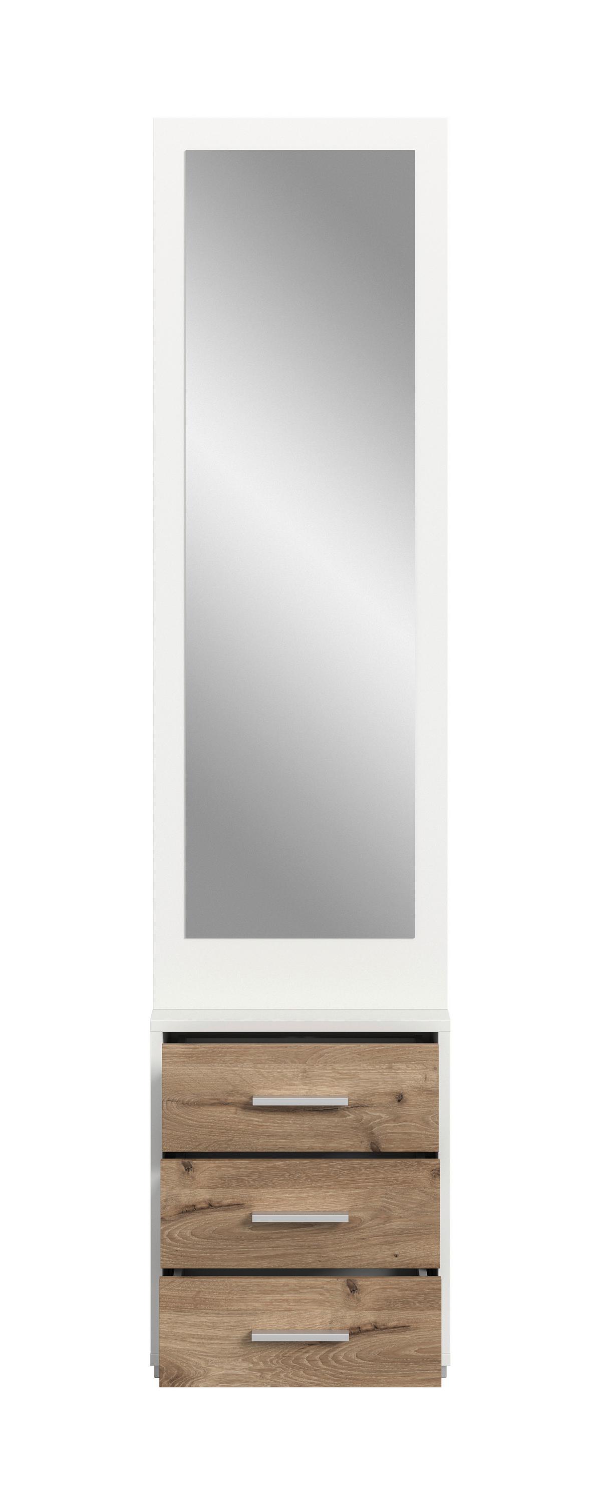 Predsoba Polo, Bela, Barva Hrasta, 2-Delna - bela/temni hrast, Design, leseni material (45/190/38cm) - Livetastic