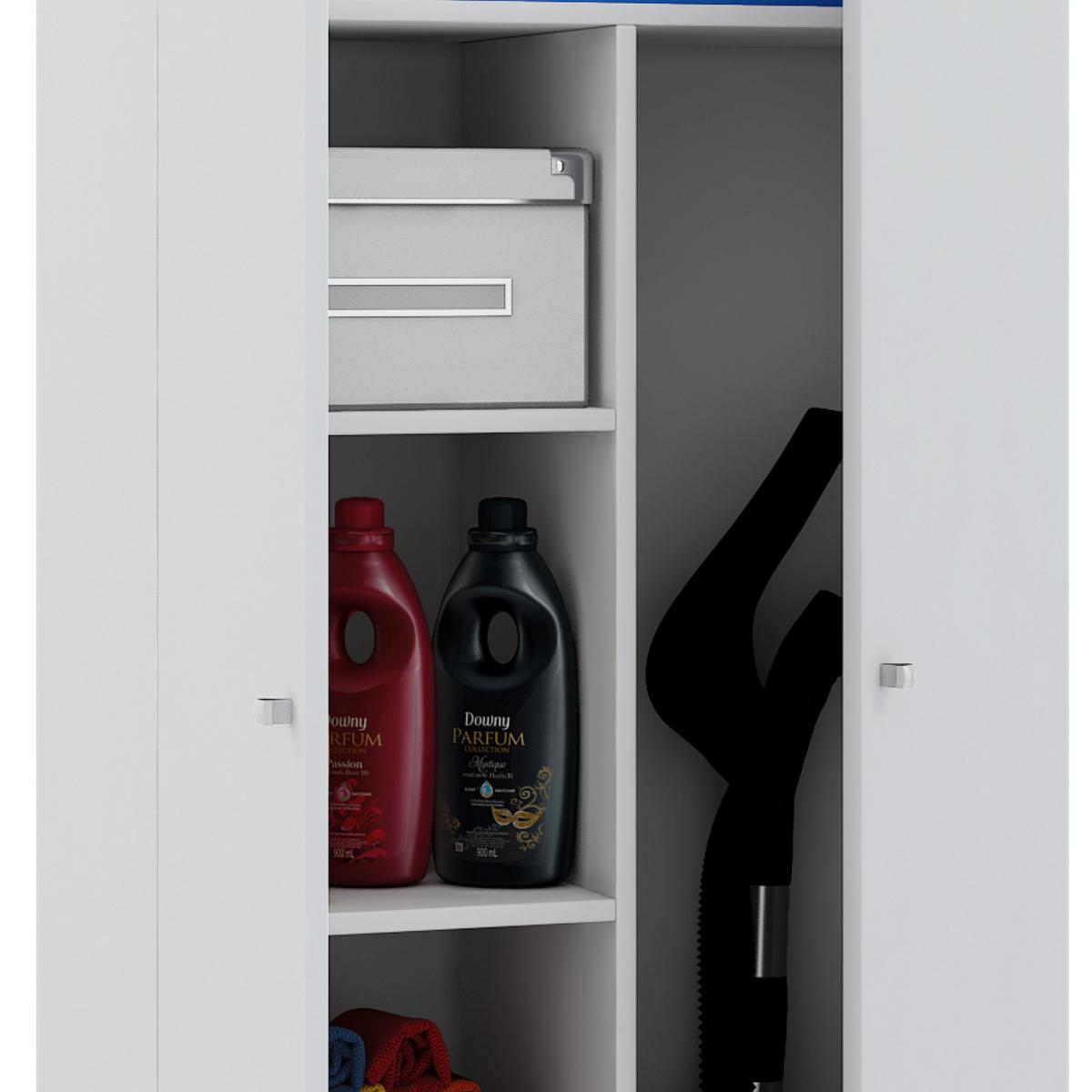 Večnamenska Omara Vandol Ii, Bela - srebrne barve/črna, Moderno, umetna masa/leseni material (70/238/39cm) - MID.YOU