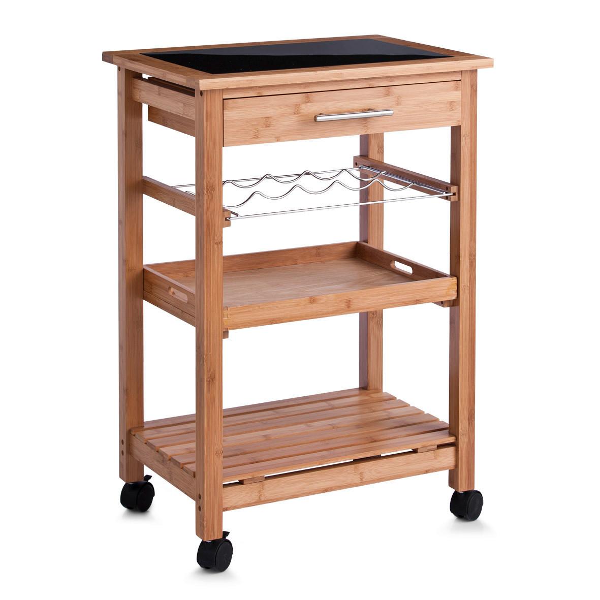 Servierwagen Naturfarben - Naturfarben, Basics, Glas/Holz (58/40/85cm) - Zeller Present