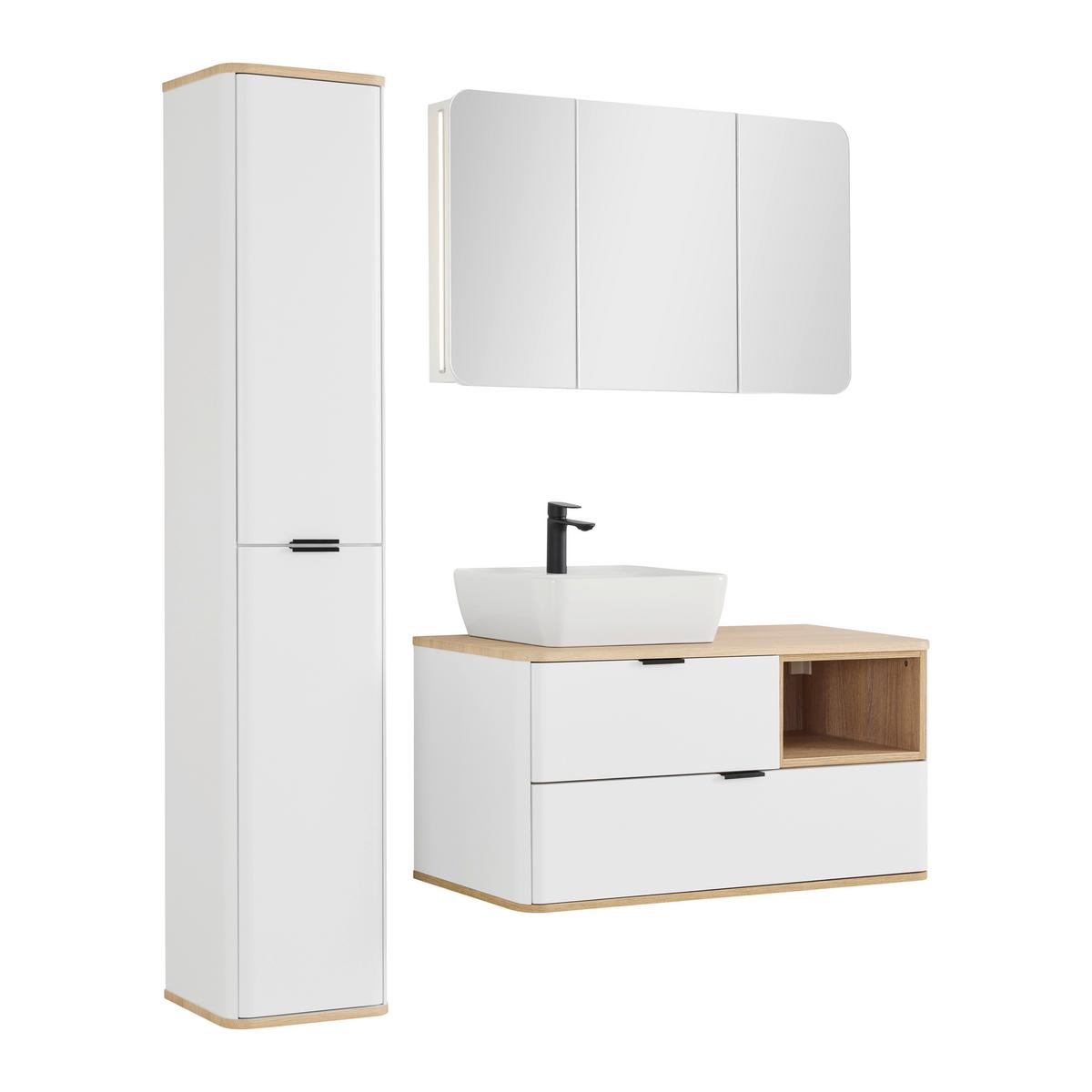 Vioski Element Elias -Exklusiv- - bijela/crna, Moderno, staklo/drvni materijal (35/180/35cm) - Mömax
