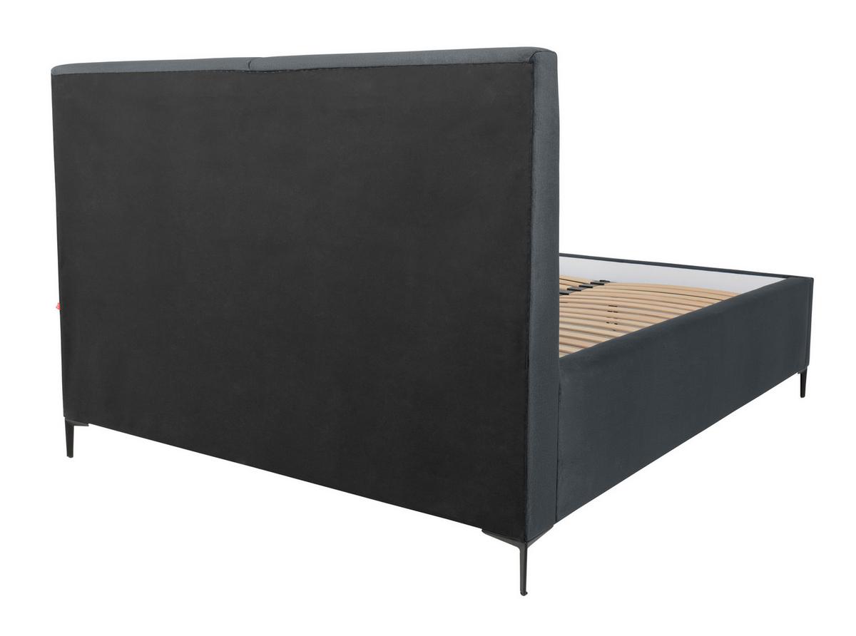 Tapecirani Krevet Palini - jezgra bukve/tamno siva, Moderno, drvo/tekstil (160/200cm) - Modern Living