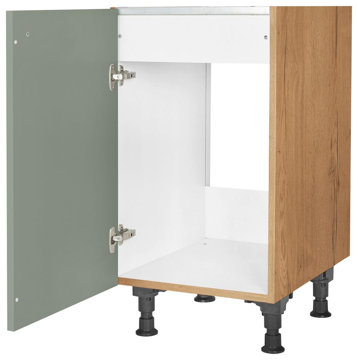 Spülenunterschrank Cascada Grün - Eichefarben/Schwarz, MODERN, Holzwerkstoff/Metall (45/87/56cm) - Nobilia