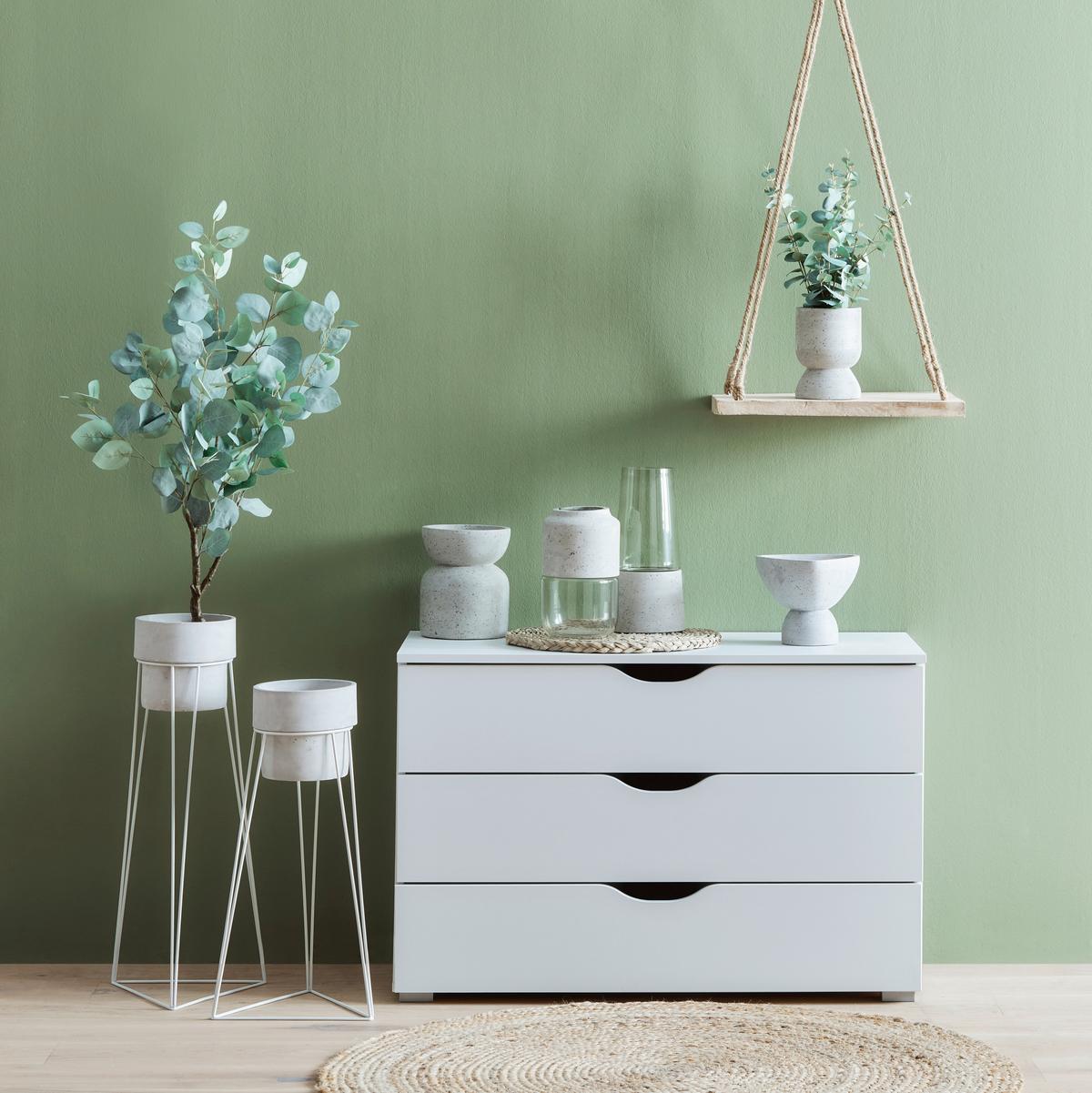 Váza Eda - világosszürke/átlátszó, Modern, kő/Üveg (13,5/23,2cm) - Modern Living